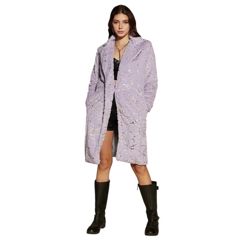 Image of PINACOLADA Women's Double-Breasted Fleece Long Coat for Casual Wear | Lapel Collar | Long Sleeve | Button Closure | Coat Crafted with Comfort Fit for Everyday Wear