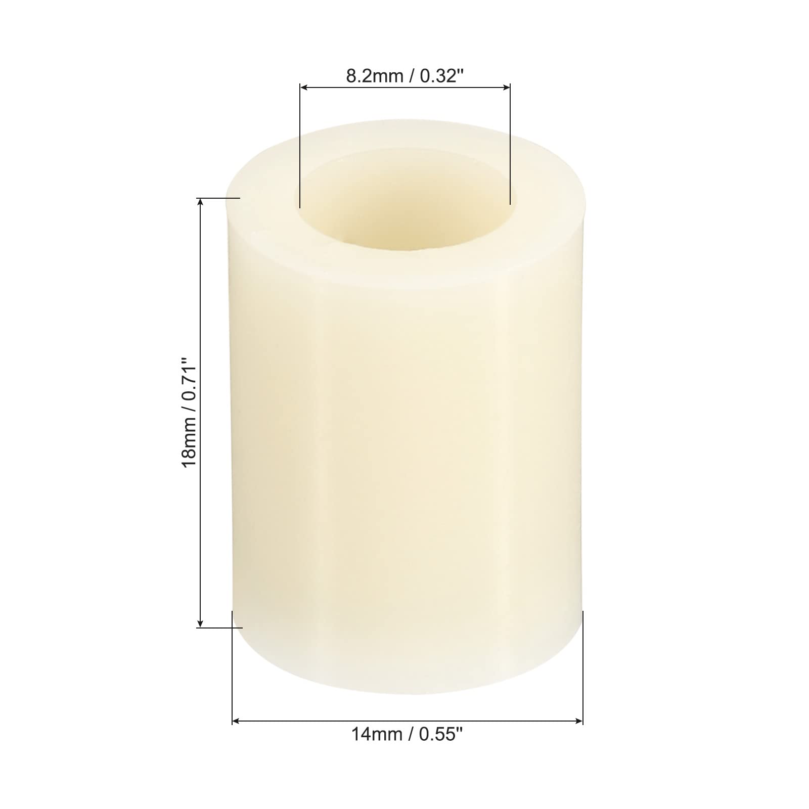 PATIKIL M8 Nylon Spacer Washers - 12 Pack 8.2x14x20mm Round Standoffs For 3D Printers & Electronics