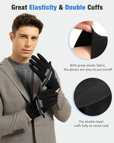 Image of Aegend Lightweight Winter Gloves for Men Women, Warm Running Gloves Touchscreen Thermal Glove Liners for Cold Weather Driving, Cycling & Hiking, Non-Slip, Elastic Cuff, Stretchy, Durable