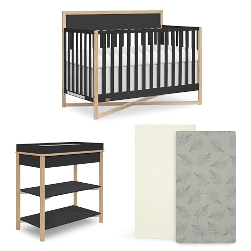 Image of Dream On Me OwSome Bundle, Includes Owen 5-in-1 Convertible Crib, Rawr-Some 2-Piece Sheet Set and Complementary Owen Changing Table