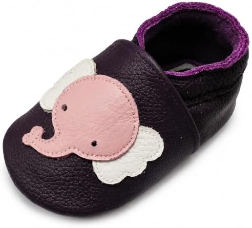 YALION Krabbelschuhe Baby Weiche Leder Lauflernschuhe Junge Mädchen | Baby Leder Krabbelschuhe Wildledersohle Leicht Rutschfest, Elastische Knöchel, Komfort Lederpuschen Baby für 0