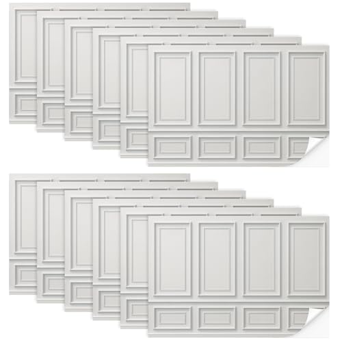 Flutesan 12 Pcs Miniature Dollhouse Wallpaper and Flooring Peel and Stick Mini DIY Self Adhesive Dollhouse Accessories 8.27 x 11.69 Inch (Vintage Artistic)