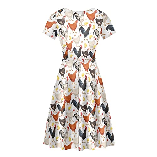 Image of Biyejit Women's Summer Casual Short Sleeve T-Shirt Swing Dress Crew Neck Plus Size S-4XL