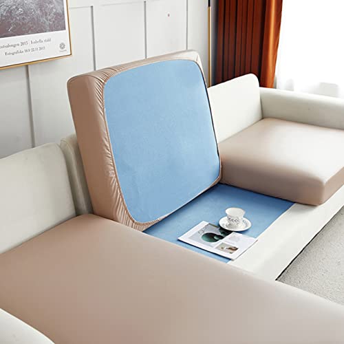 ソファー座面カバー カバー 防水 PU レザーソファシートクッションカバー 2人?3人掛け 伸縮性 PUレザー 柔らかい 耐久性 ソファーカバー 座面のみ 新居 引越し オレンジ 気分転換 新生活 四季兼用 (Khaki,Normal Size (S)-1