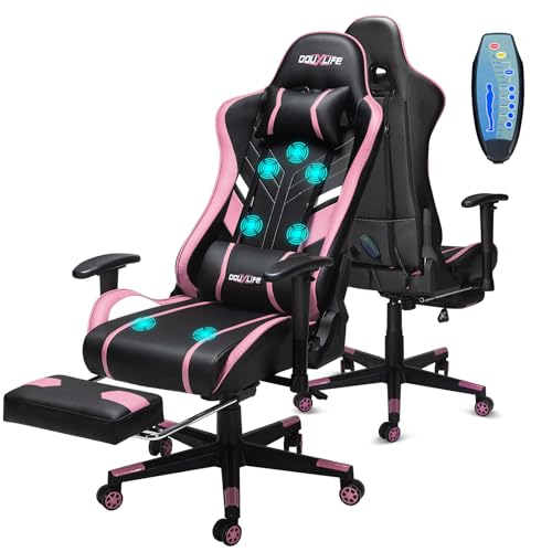 Douxlife 7-Point Massage Gaming Chair, 175&deg; Gaming Recliner with Footrest Ergonomic Computer Office...