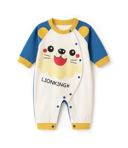 Image of Bold N Elegant Full Sleeve Footless Baby Romper Onesie Front Button Bodysuit Jumper for Newborn Baby Boys Girls Kids