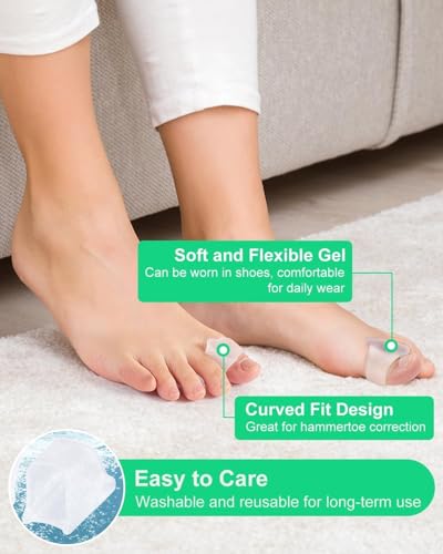 Image of Bunion Corrector Silicone Toe Separators For Fast Pain Relief - Orthopedic Bunion Spacers Spreader Free Size (Thum Toe)