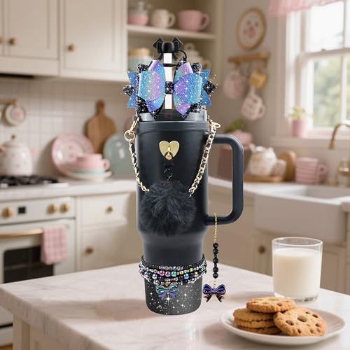 Hpebl 11PCS Bow Accessories for Stanley Cup Tumbler 30 40oz,Black - image 6