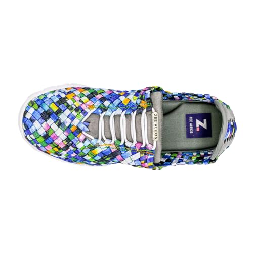 Image of Zee Alexis Women's Danielle Sneakers | Breathable Lightweight Flexible Casual Comfortable Slip-On No-Tie Elastic Laces Woven Shoes