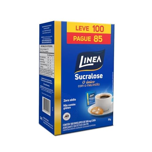 Adoçante em Pó Sucralose Linea com 100 envelopes de 800mg cada, 80g