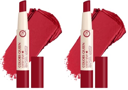 Image of Colors Queen Color Stay Matte Lipstick | Highly Pigmented with Smooth One Swipe Application | Ultra Matte Finish | Smudge Proof & Waterproof | Long Lasting Lipstick for Women (03 - Maroon, 2.1g)