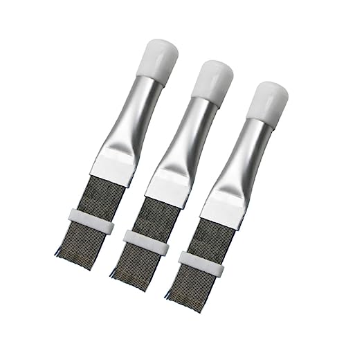 NUOLUX 3個 ステンレスフィンブラシ コンデンサー ラジエターエバポレーターの掃除 クリーナー 櫛 冷却 ラジエーター ステンレス製フィンコーム エアコン掃除道具 Silver