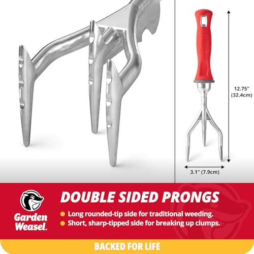 Image of Garden Weasel Double-Sided Garden Cultivator /Tiller | Cultivate, Till, Break Up Soil | Planting and Gardening Hand Digging Tool, Heavy Duty Cultivator, Hand Tool Weeder | 91367
