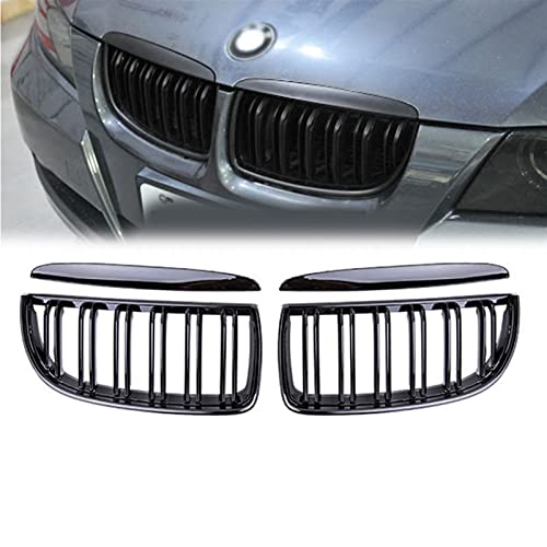 Parrillas de capó para BMW E90 de doble línea, compatibles con modelos Serie 3 de 2005 a 2008