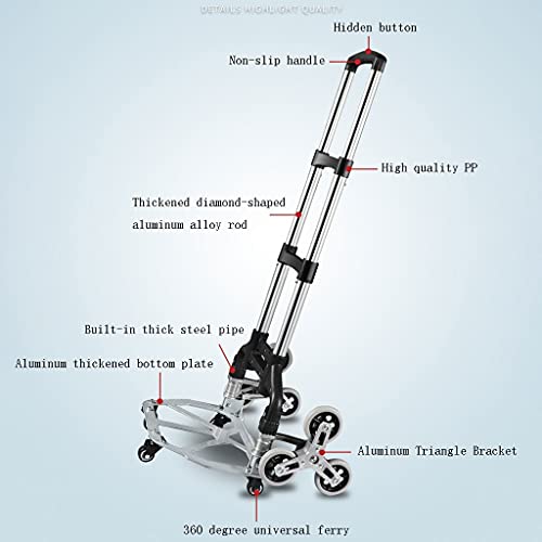 einkaufstrolley Klapptreppe Bergsteigereinkaufwagen Dienstprogramm Warenkorb Deluxe-Lebensmittelwagen mit… – Bild 4