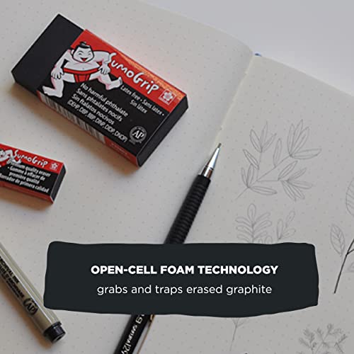 Sakura SumoGrip Block Eraser Microporous Erasers for School, Drawing