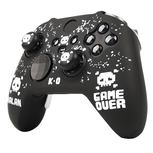 Image of Pixelated Skull Controller Skin Compatible with Xbox Elite Series 2 Core Wireless Controller, RALAN Protector Case, Customised Thumb Grips Cap
