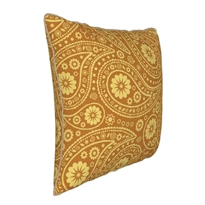YounPrenG Kissen, Kissenbezüge aus Samt mit goldenem Rand, Kissenbezüge, Dekokissen für Zuhause, Bett, Sofa, Auto,Paisley-Hintergrund, elegant – Bild 3