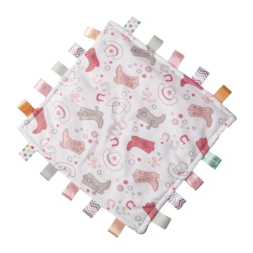 Image of Taggies Lovey for Baby Original Comfy Security Blanket with Sensory Tags, 12 x 12-Inches, Giddy Up Pony
