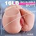 Male Masturbator Sex Doll Busty Ass Butt, Realistic Pussy Ass Masturbator Stroker with Vagina and Anal Channel for Several Sex Positions, Goyha Male Sex Toy for Men Masturbation Pleasure 18Lb