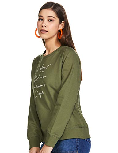 Image of Amazon Brand - Symbol Women's Cotton Blend Round Neck Regular Fit Sweatshirt (Pullover)