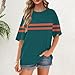 Oversized Tshirts for Women Loose fit Comfy Short Sleeve Crewneck Striped T Shirt Casual Summer Beach Vacation Clothes for Women Beach Fashion Lightweight Half Sleeve Tops Womens Fashion Clothes