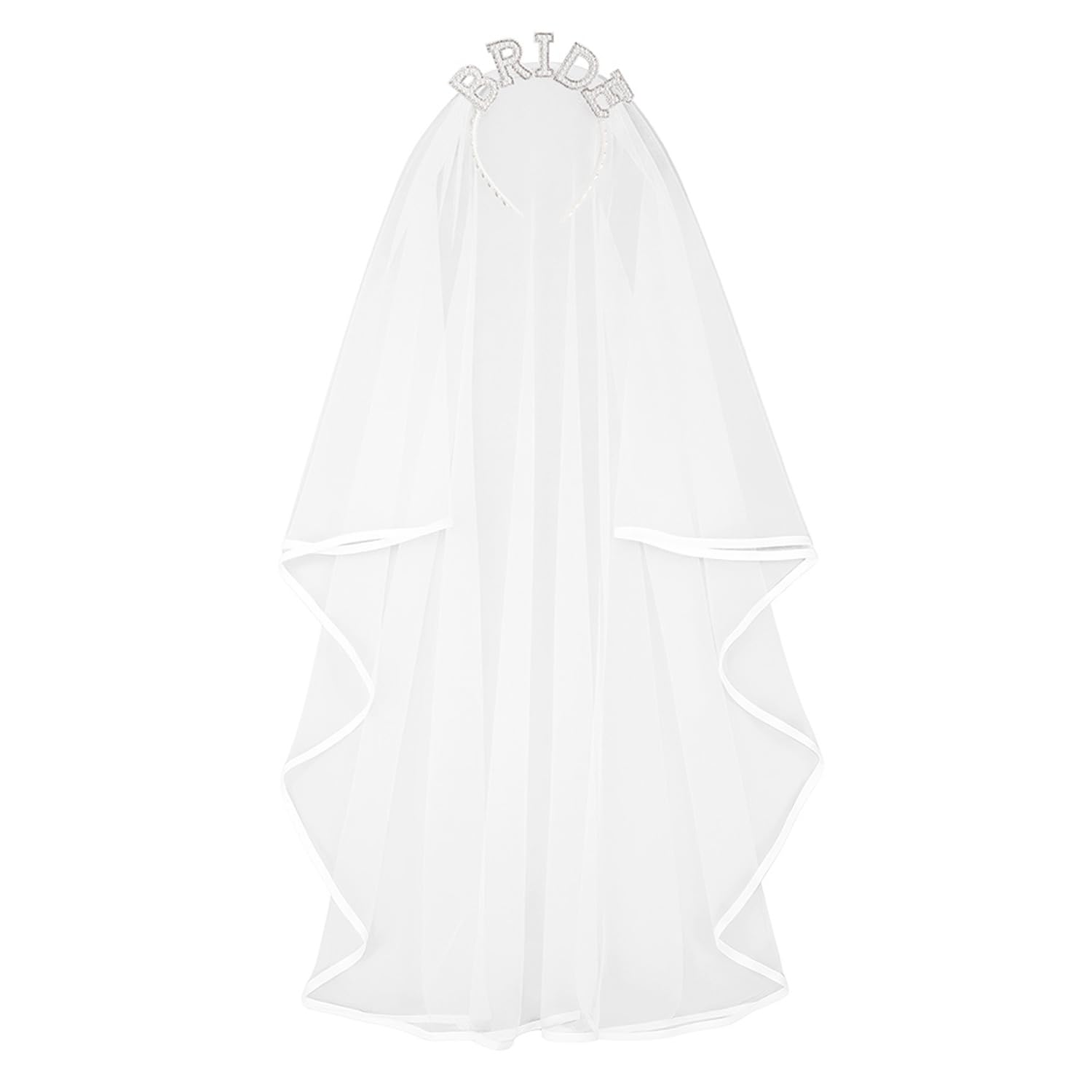 Boland 01533 - Bride Veil and Pearl Tiara Headband Bridal Shower Bachelor Party Theme Party
