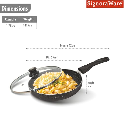 Image of Signoraware Perfecto 6 Layer Coating Non Stick FryPan 24cm | Prevent Sticking | Gas & Induction Compatible | Ideal for Sauteing Veggies, Frying Snacks or Making Gravy & Stir-Fries (1.75 LTR | Steel)