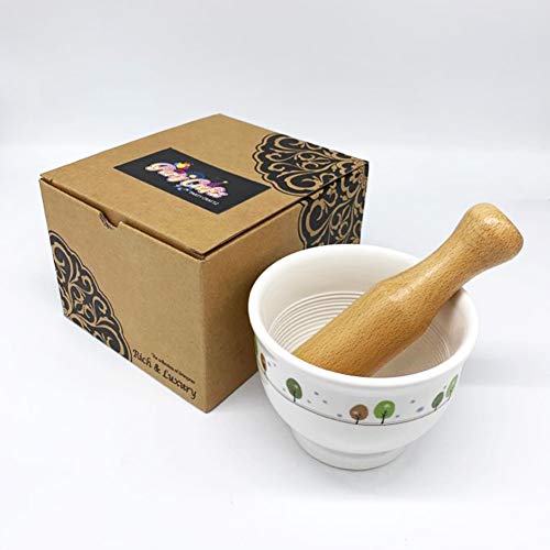 Party Craftz Ceramic Mortar Grinder And Pestle For Spices, Seasonings, Pastes, Pestos And Guacamole Korea #TOP2