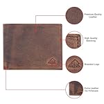 ASAD Leather Wallets For Men | Genuine Leather RFID Blocking Bifold Wallet with 2 Note Pockets, 6 Card Slots, 2 Slip Pockets & ID Window Slot | Thin & Stylish Birthday Gift for Men | Crazy Horse Brown - Image 4