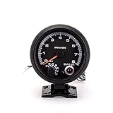 Ancho del proyecto: 95mm. tacómetro 3.75 pulgadas 9 5MM Tacómetro de coche RPM METER RACING 0 ~ 8000 RPM 7 Luces de color con cromo de calibre cromo o negro opcional tacómetros de repuesto para automóviles ( Color : Black )
