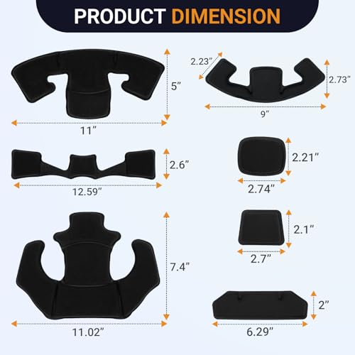 Helmet Padding Memory Foam Pad Compatible with ACH MICH Team Wendy FMA EXF Helmet - Protective Mat Padding Kit for Universal Tactical Airsoft Outdoor Cushions - Thumbnail 2