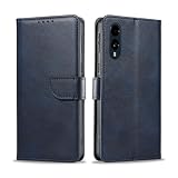 LEERBAN Arrows We2 ケース 手帳型 ブルー カード収納 耐衝撃 落下防止 fcg02 ケース 手帳型 内蔵マグネット アローズ f-52e 手帳型ケース 横置きスタンド機能 fcg02 スマホケース 財布型 全面保護 指紋防止 携帯ケース 高質 PU レザー 軽量薄型