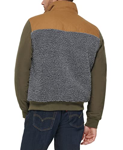 Levi's Men's Mixed Media Quilted Sherpa Stand Collar Jacket4