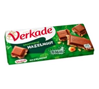 Verkade | Verkade Milk Chocolate &amp; Hazelnut | عبوة من 10 | Verkade Chocolate Bar | Verkade Chocolate Bar | 39 Oz | 1110 Gr