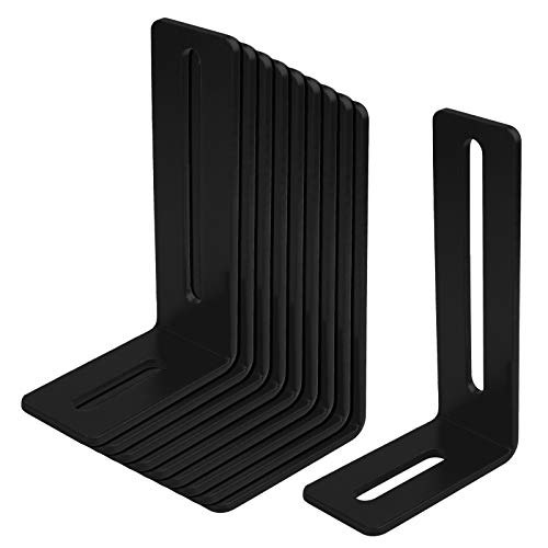 eoere 10 PCS 4" Black Adjustable L Corner Brace with Slot Hole Fits 1/4" Bolt, Metal Angle Brackets for PC Case, Wood Furniture, Thickness 1/8", Max. Load 30 LB by eoere - Image 5