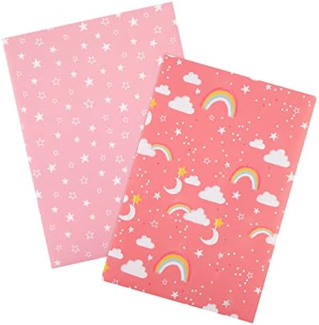 Hallmark New Baby Wrapping Paper and Gift Tag Pack - Pink Elephant Design
