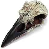 Geetery 1 Pcs Goth Raven Skull Figurine Gothic Home Decor Obsidian Crow Hanging Sculpture Resin Animal Skull Statue Halloween Ornament for Faux Bird Bone Jewelry Necklace Decor Gift (2.36 Inch)