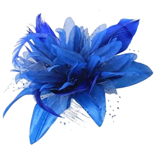 Topkids Accessories Fascinator Hair Fascinators Hair Fascinator Hair Clip Wedding Hats Royal Ascot Fascinator On Clear Comb Or Aliceband Suitable for Girls, Women, Ladies, Blue, One Size
