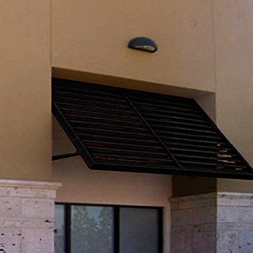 Awntech 4 Ft. Bahama Shutter Style Aluminum Door/ Window Awning Fixed Outdoor Canopy 56 Inch W X 24 Inch Proj, Black #TOP1
