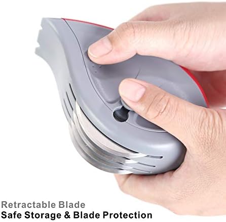 KITCHENDAO 3-in-1 Herb Mincer-Roller Cutter, Leaf Stripper, Scraper- Retractable Blade for Safe Storage, Detachable for Easy Cleaning, 4 Sharp Stainless Steel Blades, Soft-touch Handle