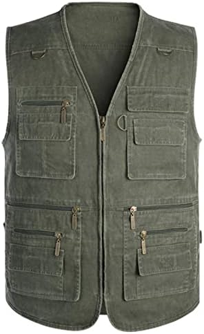 Yipin Shang Mens fishing photogragh Vest Classic Practical Hunting Travel Mountaineering Jogging Multifunctional Cotton jackets