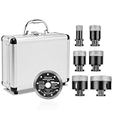 Set di 7 punte per piastrelle M14 x 10 mm, corona diamantata, 20-68 mm + disco da taglio da 125 mm, per smerigliatrice angolare, per piastrelle, granito, gres porcellanato, ceramica, muratura, trapano