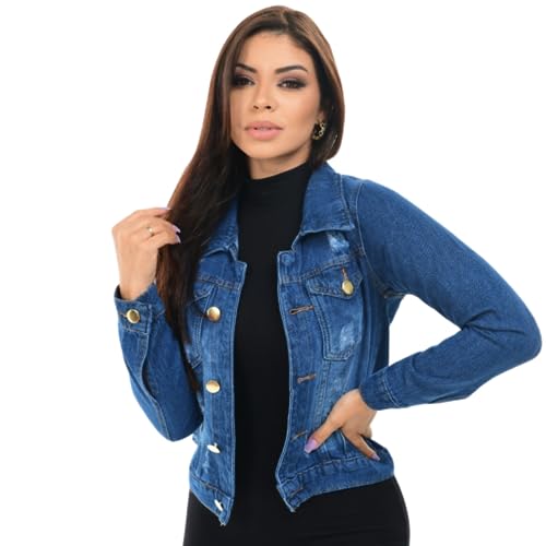 Jaqueta Jeans Feminina Escura (48)