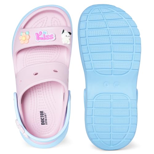 Image of DOCTOR EXTRA SOFT Women's Classic & Premium Casual Clogs /Sandals with Cute Charms for Adult | Comfortable & LightWeight| Stylish & Anti-Skid | Waterproof Everyday Cushion Slippers Girls /Ladies D-554