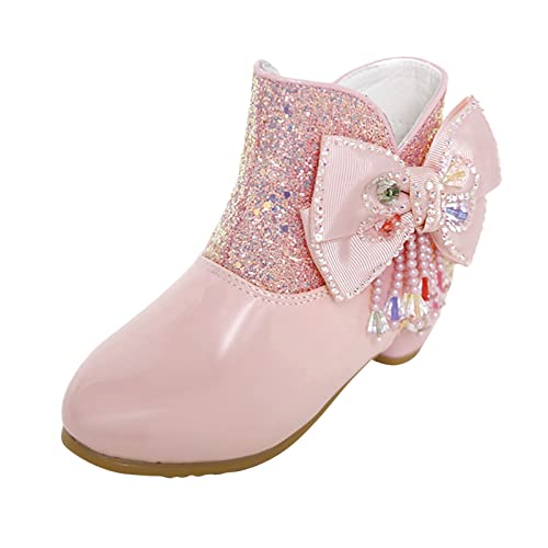 School Shoes for Baby Girls Boots Autumn And Winter Bowknot Cute Children's Kids New Side Zipper Children Boots