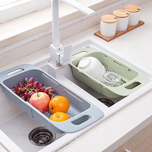 Escurreplatos retráctil de fregadero para mantener la cocina limpia y frutas frescas 7