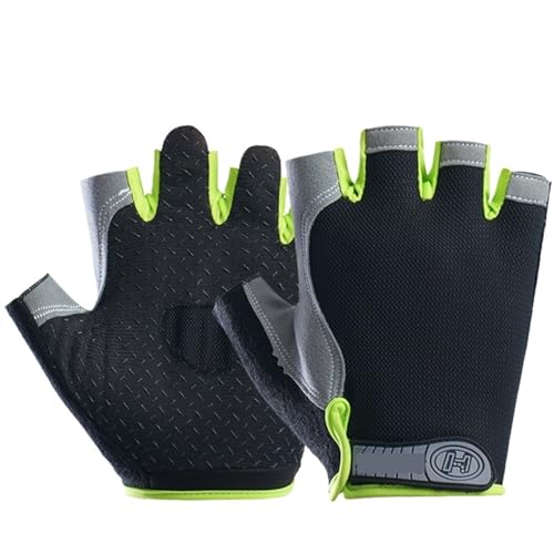 REEYUILOF Guantes de Medio Dedo Hombres Mujeres Antideslizante Choque Transpirable Verano sin Dedos Deportes Gimnasio Entrenamiento Bicicleta(Red,S)