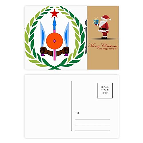 Cartes postales Djibouti motif Père Noël et emblème national lot de 20 pièces pour vœux