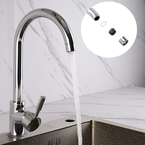 Hibbent 4 Pack Faucet Aerator, Solid Brass Kitchen Sink Faucet Aerator Shell And Built-In Filter, 55/64 Female Thread Bathroom Aerator Faucet Filter, Splash-Proof, Chrome Finish #TOP2